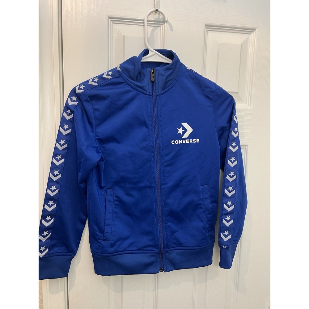 Converse Track Jacket Star Chevron Logo Blue Boys Size S 8-10